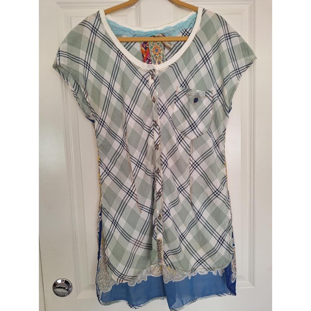 Aratta Dailey Button down Blouse Top Size L‎
